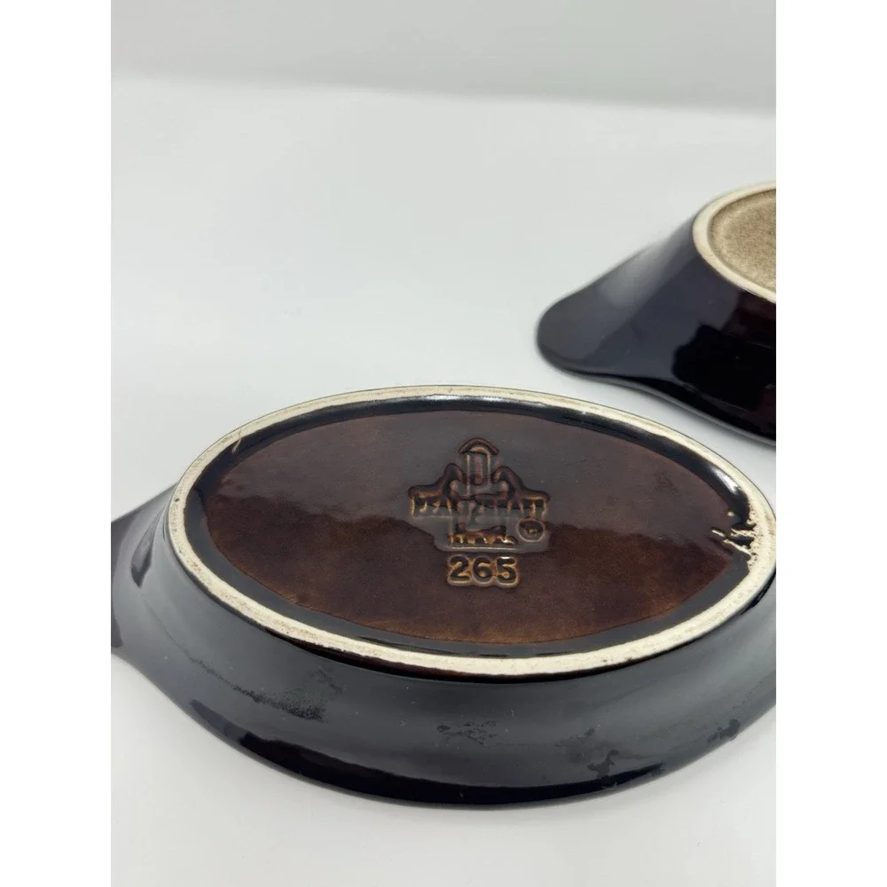 Pfaltzgraff Brown Drip 265 Au Gratin Oval Dishes Set of 3 Vintage Oven Safe
